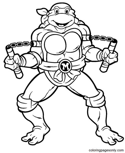 ninja turtles coloring pages mikey